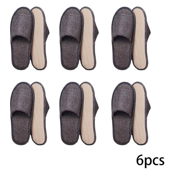 KYAIGUO 6 Pairs Open Toe Breathable Slippers Disposable Guest Slippers Washable Anti-Slip Spa Slippers Comfortable Slippers Guest Slippers