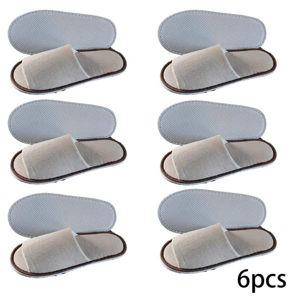 KYAIGUO 6 Pairs Open Toe Breathable Slippers Disposable Guest Slippers Washable Anti-Slip Spa Slippers Comfortable Slippers Guest Slippers
