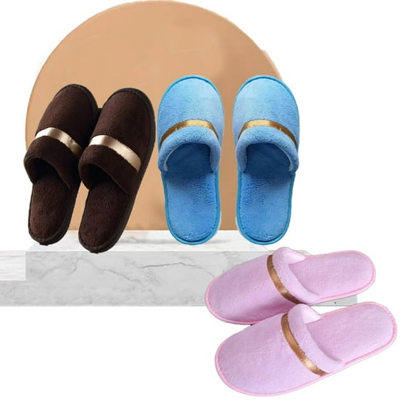 KYAIGUO 6 Pairs Spa Slippers Disposable Guest Slippers Non-slip Washable Reusable Couple Disposable Slippers Home, Indoor Slippers