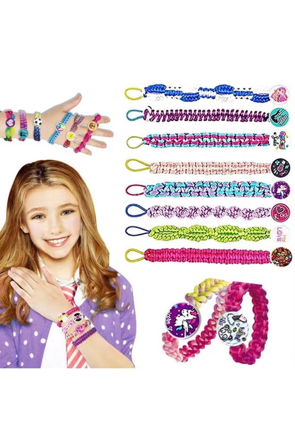 6+ Years Old Girls Hand Rope Weaver Set Toys,Kids Colorful Rope Bracelet Making Craft Toys,Weaving Materials Girls Gift