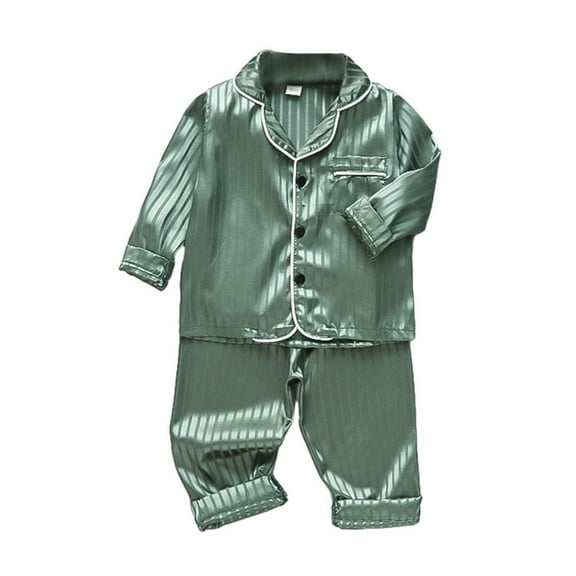 KYAIGUO 6M-3T Baby Infant Girls Boys Silk Pajamas Set Newborn Skin-Friendly Satin Loungewear Outfit 2PCS Long Sleeve Sleepwear Set