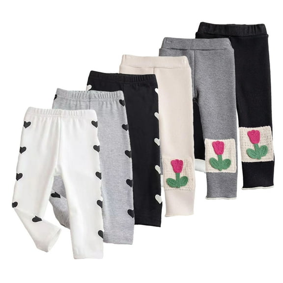 KYAIGUO 6M-6T Baby Infant Girls Fall Winter Leggings Toddler Fleece Warm Bottoms Long Soft Pants Trousers