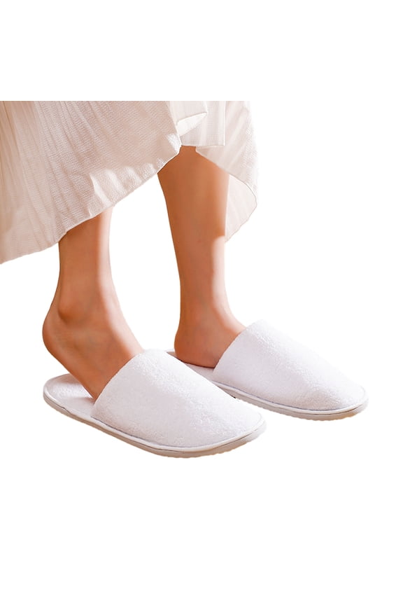6PCS Disposable House Slippers for Guests Bulk Packaging for Hotel, Spa Anti-Slip Disposable House Slippers for Women and Men