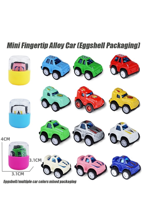 Toddler Metal Throwback Car Toy Set 6 PCS Kids Mini Car Car Friction Power Car Toys Weird Suitable for 3-6 Years Old Kids(Mixed + eggshells)