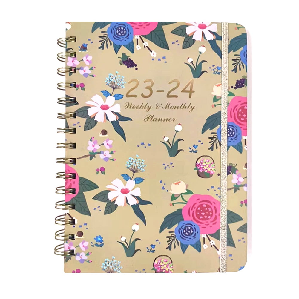 KYAIGUO A5 Weekly Planner 2023-2024, Daily, Weekly & Monthly, August 2023 - January 2025, Retro Floral - Appointment Book