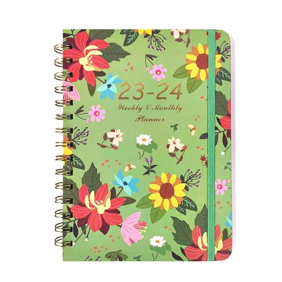 KYAIGUO A5 Weekly Planner 2023-2024, Daily, Weekly & Monthly, August 2023 - January 2025, Retro Floral - Appointment Book