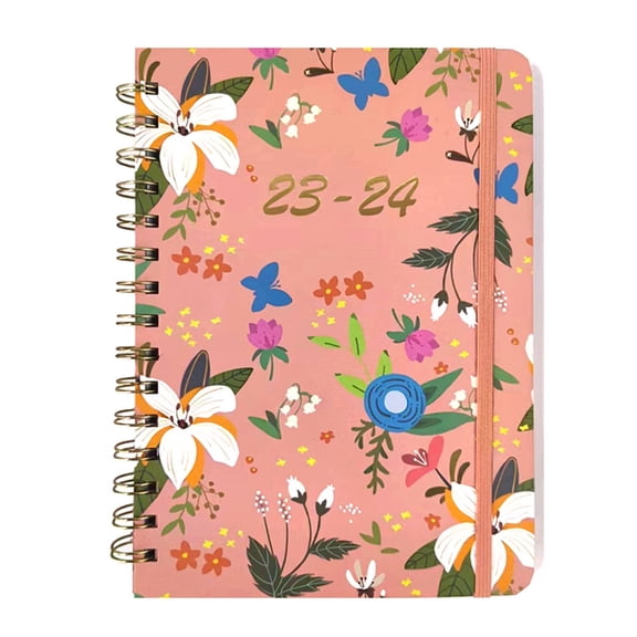 KYAIGUO A5 Weekly Planner 2023-2024, Daily, Weekly & Monthly, August 2023 - January 2025, Retro Floral - Appointment Book