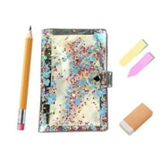 KYAIGUO A6 Binder Soft Pvc 6 Holes Colorful Quicksand Shell Sequins Binder Notebook Covers Reusable Budget Binder Office Supplies