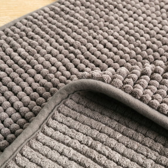 KYAIGUO Absorbent Bath Mat Quick-Drying Bathroom Rug Mat Furry Chenille Bath Rugs for Tub, Shower & Door