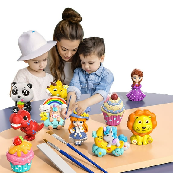 KYAIGUO Arts and Crafts for Kids, Baby Activities DIY Toys Safe and Harmless Ceramics Plaster Painting Set Arts & Crafts for Great Gift 3,4,5,6,7+ Toddler
