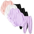 thumbnail image 1 of KYAIGUO Baby Boy Girl Sweatshirt Sweatsuits Outfits Toddler Kids Pullover Sweatshirt Pants Set Long Sleeve Winter Solid Color 2PCS Fall Winter Outfits Set for 1-12Y, 1 of 5