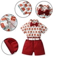 thumbnail image 1 of KYAIGUO Baby Boy Summer Gentleman Clothes Kids Toddler Summer Cotton Gentleman Shorts 2PCS Outfit Set Suspender Pants and Bow Tie for 9M-6Y, 1 of 7
