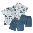 thumbnail image 1 of KYAIGUO Baby Boys 2 Piece Hawaiian Shorts Sets Infant Button down Short Sleeve Shirt and Shorts for 6M-4T, 1 of 10