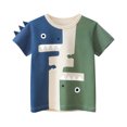 thumbnail image 1 of KYAIGUO Baby Boys Dinosaur Short Casual Crewneck Short Sleeve Tops Cute Summer Short Kids Clothes for Toddler 1-9 Years Old, 1 of 7