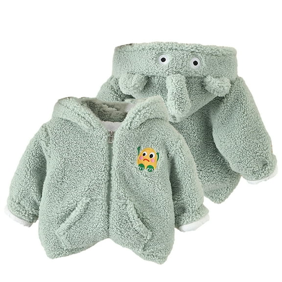 KYAIGUO Baby Boys Fleece Jacket Hooded Jacket for Toddler Girl Winer Coat Clothes Sweater Outwear for 1-6Y