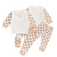 thumbnail image 1 of KYAIGUO Baby Boys Girls 2 Piece Sweatshirt Pants Sets Outfits Infant Spring Fall Plaid Sweatsuit and Joggers Sweatpants Tracksuit Suit for 0-3T, 1 of 8