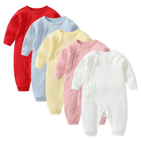 KYAIGUO Baby Boys Girls Romper Pajamas Comfortable & Breathable Infant Crewneck Button Bodysuits for Newborn Kids 0-24m