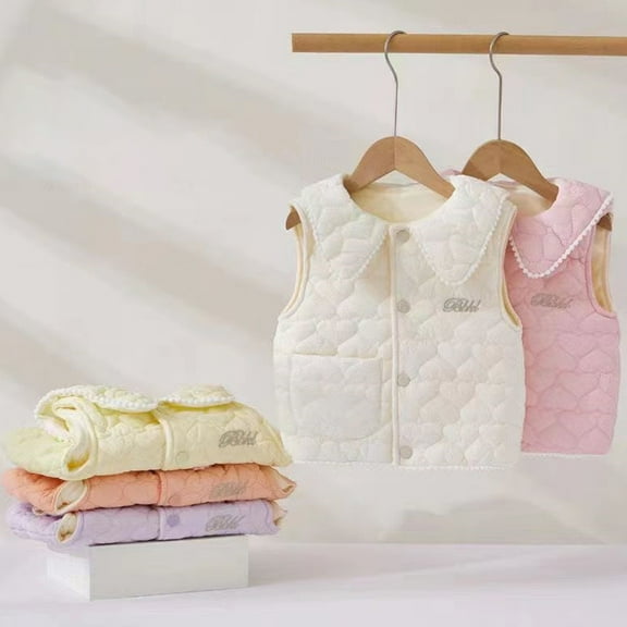 KYAIGUO Baby Boys Girls Vest Sleeveless Jacket Lightweight Warm Vest Waterproof Winter Warm Coat Sleeveless Zipper Top for 1-5+ Years Olds