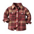 thumbnail image 1 of KYAIGUO Baby Boys Plaid Flannel Shirt T-Shirt Family Matching Tops Long Sleeve Button Down Shirts 6M-9Y, 1 of 6