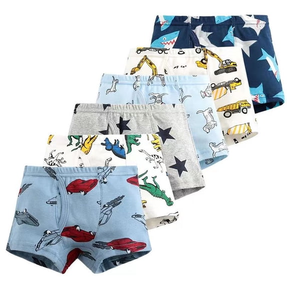KYAIGUO Baby Cartoon Underwear for Boys Boxer Briefs Soft Comfortable Kids Panties Cotton Breathable Four Corners Shorts 3 Pack 3-7Y
