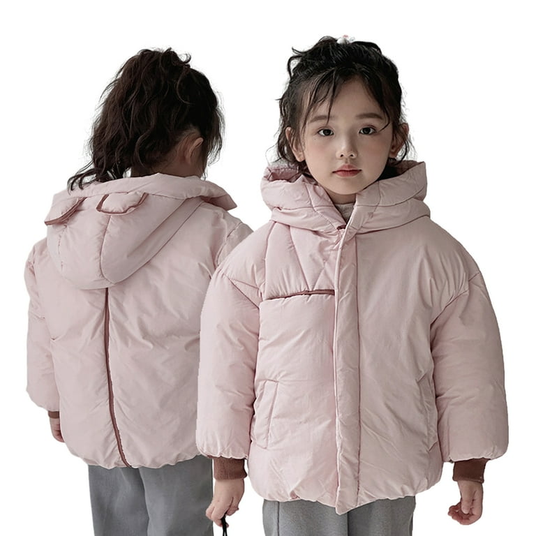 Kyaiguo Baby Girls Boys Puffer Down Jacket Toddler Hooded Jacket with Ear Winter Coat Warm Lightweight Zipper Outwear for 1 6y Infant Unisex Size 4