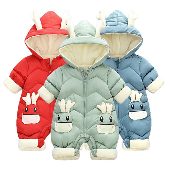 KYAIGUO Baby Girls Boys Snowsuit Romper Infant Newborn Hooded Jumpsuit Winter Warm Jumpsuit for 6-24M