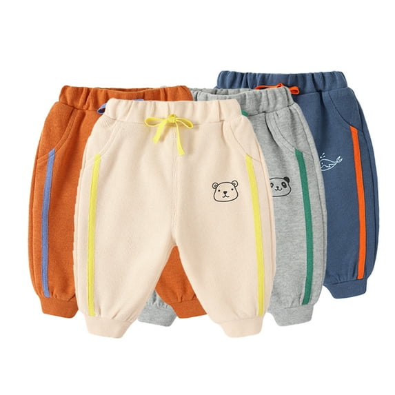 KYAIGUO Baby Girls Boys' Sweeatpants,Cozy Cotton Pants for Infant,Baby Side Color Stripe Jogger Pants for Fall & Winter