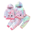 thumbnail image 1 of KYAIGUO Baby Boys Hooded Tracksuit Sweatshirt Top + Sweatpants 2PCS Infant Girls Cartoon Cotton Sweatsuit Outfits Set for Autumn Winter, 1 of 9
