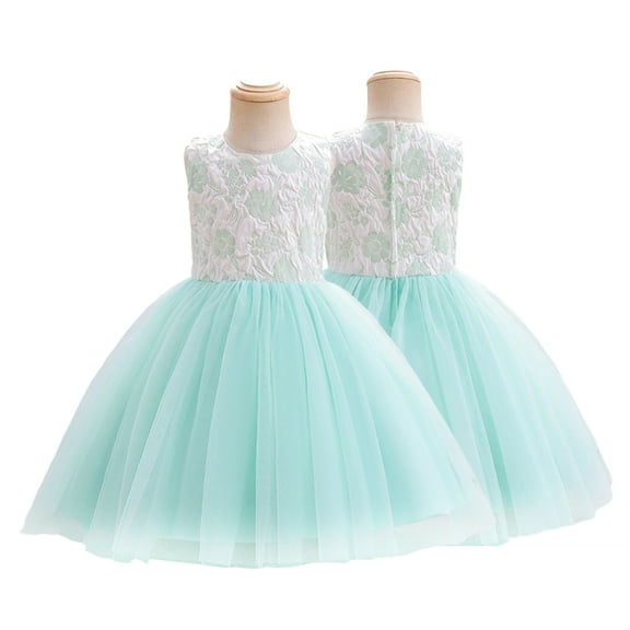KYAIGUO Baby Girls' Princess Tulle Dress Embroidery Flower Girl Sleeveless Dresses Wedding Bridesmaid Birthday Party Gown 6M-12Y