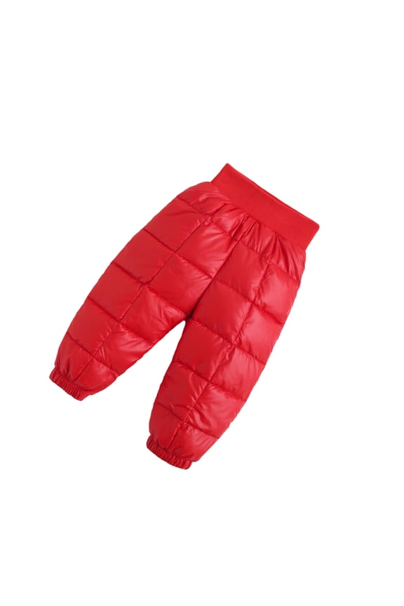 Baby Girls Puffer Down Pants Newborn Boys Winter Warm Snow Pants 9M-6Y Lightweight High Waisted Trousers Puffer Windproof Cotton Pants