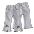 thumbnail image 1 of KYAIGUO Baby Girls Spring Flare Pants Toddler Infant Autumn Bell Bottom Casual Wide Leggings Trousers Flare Leggings Bootcut Pants for 6M-6Y, 1 of 8