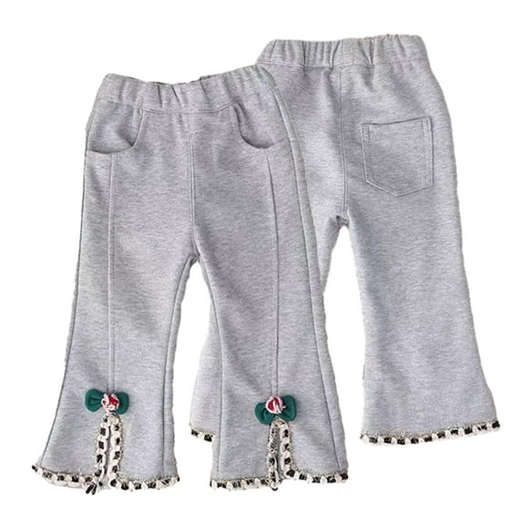 KYAIGUO Baby Girls Spring Flare Pants Toddler Infant Autumn Bell Bottom Casual Wide Leggings Trousers Flare Leggings Bootcut Pants for 6M-6Y