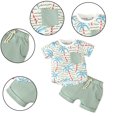 thumbnail image 1 of KYAIGUO Baby Infant Boys Summer Shorts Set Casual Prints T Shirt and Shorts Outfits Cotton Crewneck Clothes 0M-3T, 1 of 10