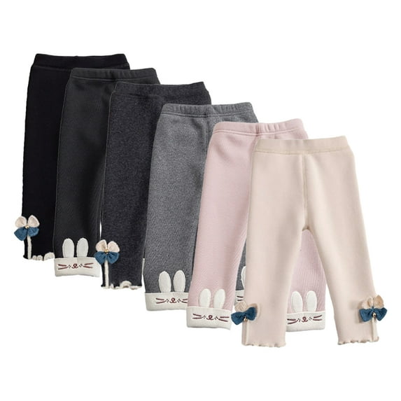 KYAIGUO Baby Toddler Girls Stretch Pants Leggings 6M-6T Infant Fall Winter Soft Cotton Lined Trousers Casual Stretch Bottoms
