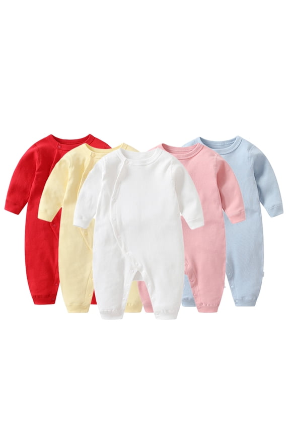 Baby Infant Unisex Romper Jumpsuit Organic Cotton One-Piece Coverall Onesies Long Sleeve Cotton Jumpsuit Outfit Clothes