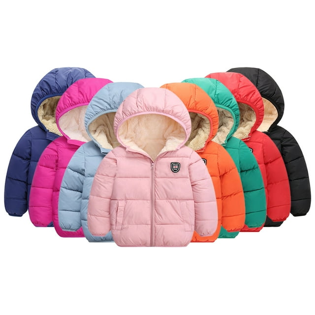 KYAIGUO Baby Kids Hooded down Jacket Winter Warm Zipper Puffer Fleece ...