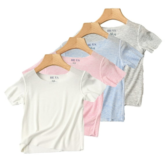 KYAIGUO Baby Kids Short Sleeve T-Shirts for Boys Girls 1-14T Crew Neck Organic Cotton Shirt Toddler Solid Color Tees Shirts