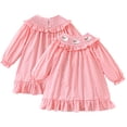 thumbnail image 1 of KYAIGUO Baby Newborn Girl Spring Cotton Dress Toddler Embroidery Princess Ruffle Skirt Infant Sweet Long Sleeve Cotton Dresses Fall Tunic Playwear Dress for 9M-6T, 1 of 9