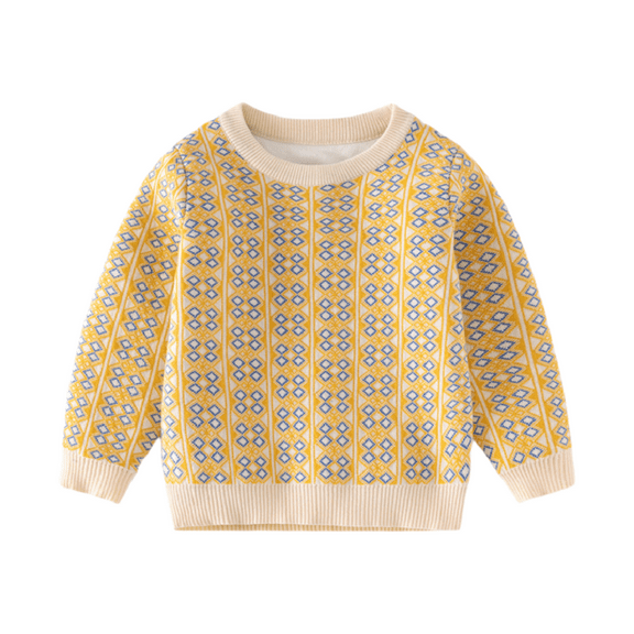 KYAIGUO Baby Toddler Boy's Cotton Crewneck Sweatshirt Clothing 1-7y Sweater Knite Sweatshir Tatterned Long Sleeve