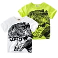 thumbnail image 1 of KYAIGUO Baby Toddler Boys Cartoon Dinosaur T-Shirt Kids Short Sleeve Tees Summer Crewneck Cotton Tees Shirts 1-10 Years Old, 1 of 10