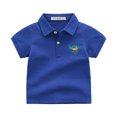thumbnail image 1 of KYAIGUO Baby Toddler Boys Lapel Short Sleeve T-Shirt Tops Kids Summer Causal Embroidery Tee Shirts for 1-6T, 1 of 7