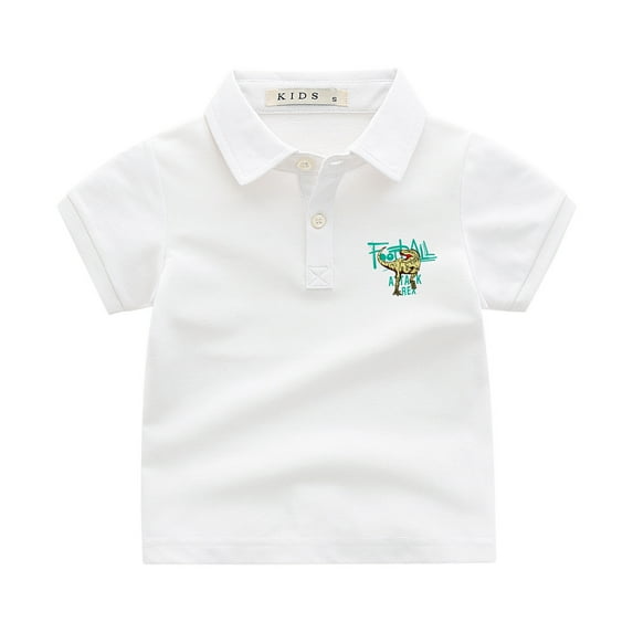 KYAIGUO Baby Toddler Boys Lapel Short Sleeve T-Shirt Tops Kids Summer Causal Embroidery Tee Shirts for 1-6T