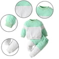 thumbnail image 1 of KYAIGUO Baby Toddler Boys Spring Fall Knitted Sweatshirts Sweatpants Set 3M-24M Long Sleeve Track Suits Round Neck Outfits Casual Pullover Newborn Patchwork Sweat Suits Set, 1 of 8