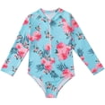 thumbnail image 1 of KYAIGUO Baby/Toddler Girls Swimwear Long Sleeve Zipper Swimsuit for 4-12 Years Old Summer Beach One Piece Swimwear, 1 of 8