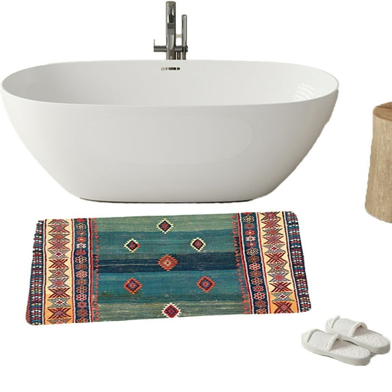 CSCHome Bath Mat for Bathroom Bathtub Mat Washable Bathroom Rugs Flannel Floor Mat Bathroom Absorbent Non-slip Mat Living Room Coffee Table Floor Mat