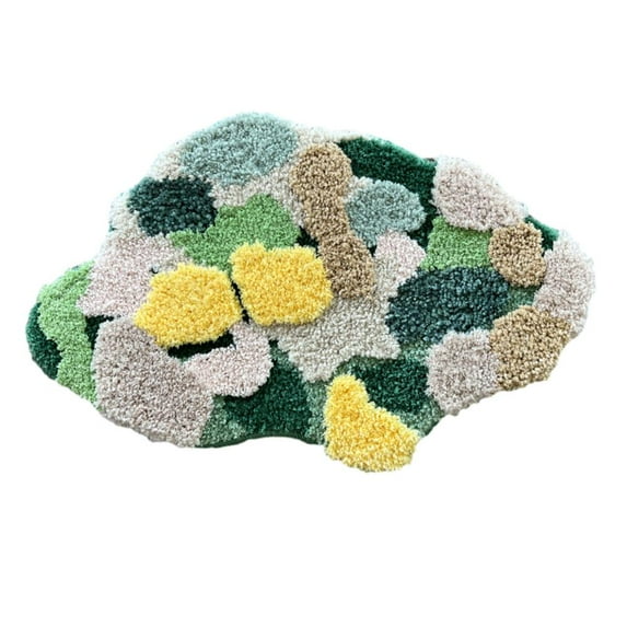 KYAIGUO Bathroom Cute Moss Bath Mat Irregular Shaped Rug Rugs Bathroom Rugs Small Fresh Living Room Blanket Entry Bedroom Non-slip Home Carpet
