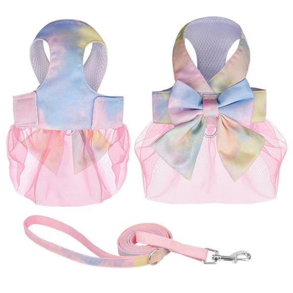 KYAIGUO Bow Tie Cat Harness Pet Harness Cat Harness and Leash Set Made of Polyester Material, Comfortable and Breathable Suitable for Small and Medium-Sized Pets