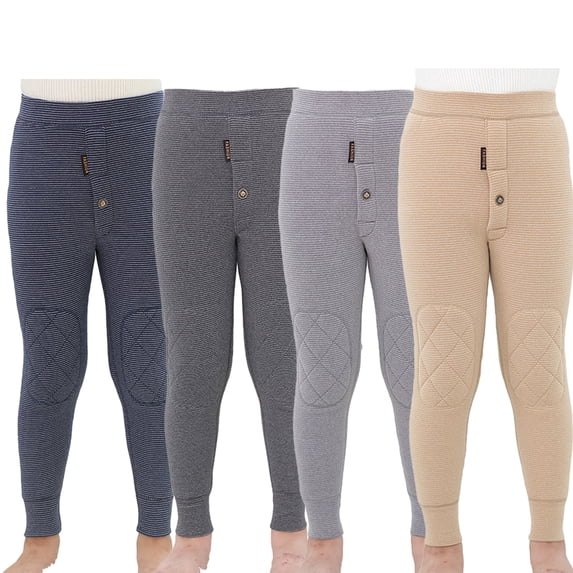 KYAIGUO Boy's Fleece Leggings Winter Thickened Cotton Bottom Pants Snow Stretch Pants for Outdoor Bottom Pants Kids Ages 2-14