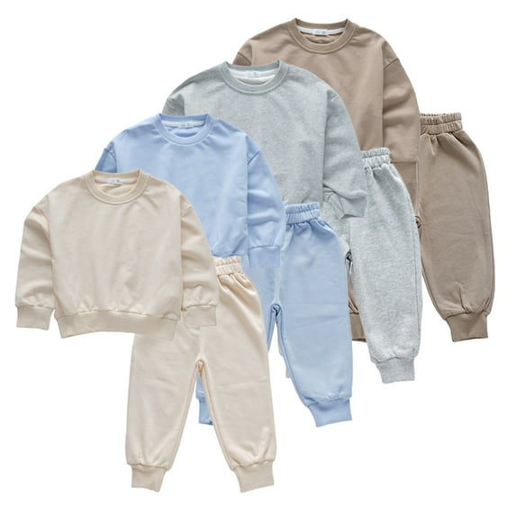 KYAIGUO Boys 2Pcs Sweat Suits for Kids Baby,Toddler Spring Fall Clothes Set Long Sleeve Sweatshirt + Joggers Pants Outfit Newborn Track Suits Set for 12M-9Years