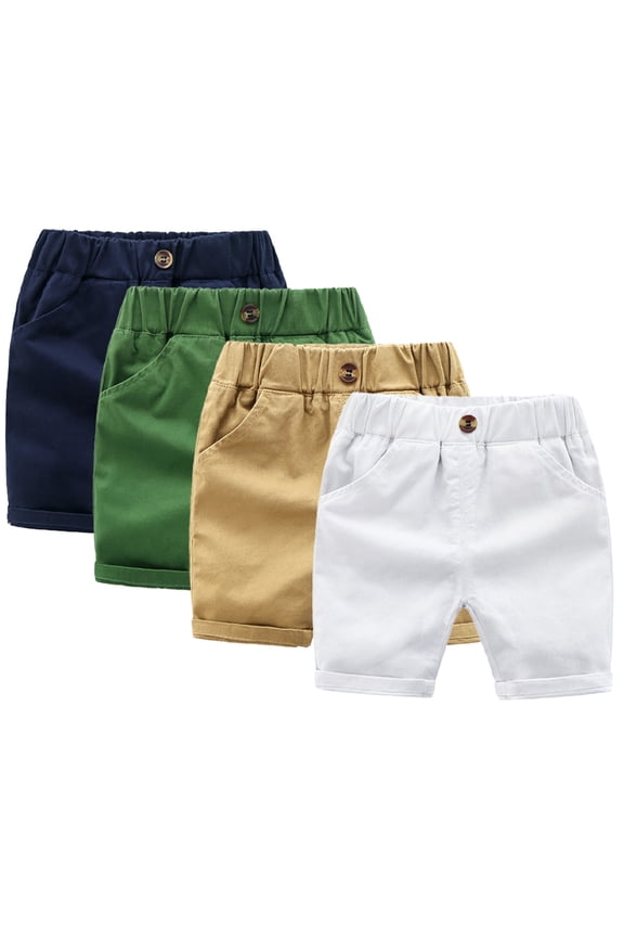 Boys Cotton Five Point Pants for Baby Kids Summer Comfortable Middle Pants Toddler Boys Casual Fashion Fifth Pants for 2-7 Years